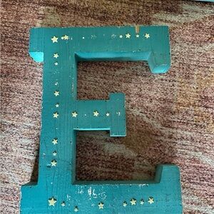 Hobby Lobby Teal Wooden Letter E
